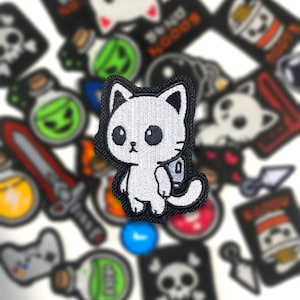 Space Cat Patch, For Backpacks, Hats, Bags, Clothing Accessory, Embroidery, Sew On Badge, Iron On Badge, Velcro, Video Game Patch, Kawaii