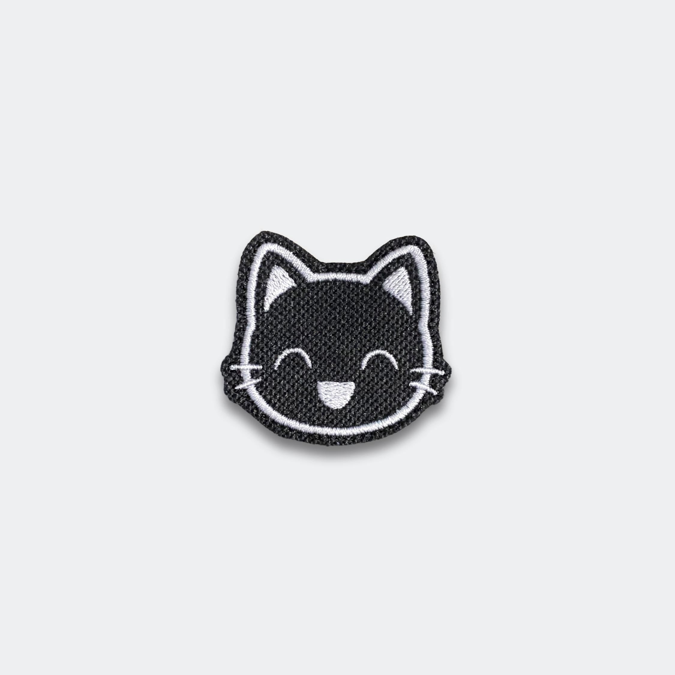 Happy Kitty Patch: Embroidered Iron On/sew-on/hook and Loop - Etsy