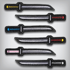 Katana Patch: Embroidered Iron On, Hook and Loop, Sew-On