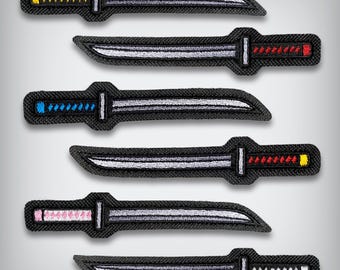 Katana Patch: Embroidered Iron On, Hook and Loop, Sew-On
