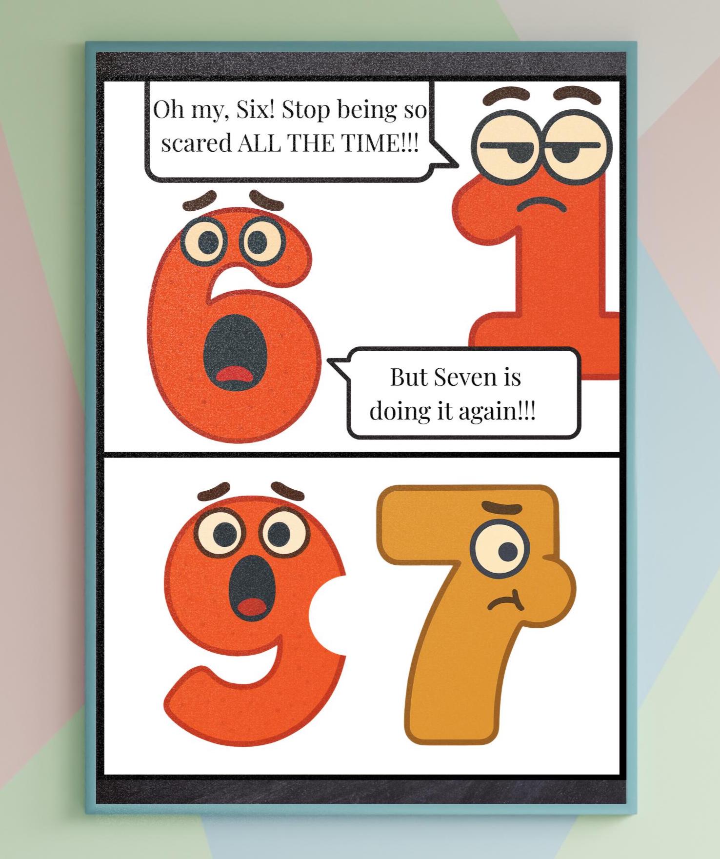 Funny Math Classroom Poster: Seven Ate Nine Joke (digital Download