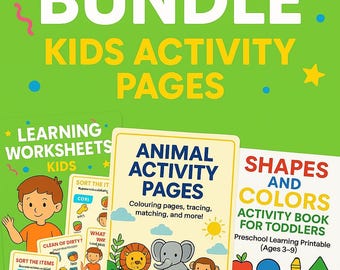 3-in-1 Preschool Workbook Bundle – Tracing, Matching, Counting, Sorting | Ages 3–6 | Early Learning Activities