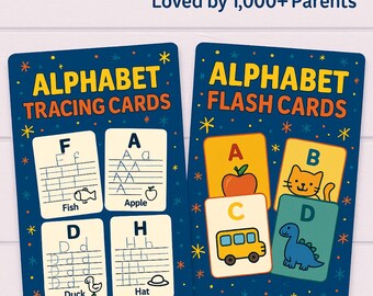 Alphabet Tracing & Flash Cards Bundle | ABC Learning (Instant Download)
