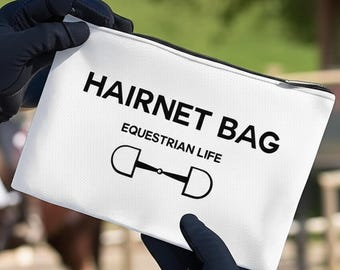 Bolsa para red de pelo ecuestre, bolsa con cremallera para salto de obstáculos, regalo para concursos hípicos, bolsa para bocado de filete, regalo ecuestre, regalo para entrenador de caballos, bolsa para aperos