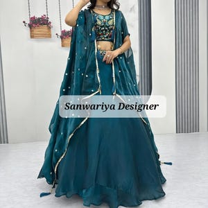 Blue Maroon Indo Western Lehenga Choli With Shrug For Women Indian Wedding Party Wear Festival Designer Ethnic New Traditional Chaniya Choli