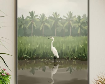 South Asian Village Art Print: Indian Farm Scene, Cottagecore (Digital Download)