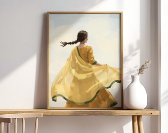 Desi Woman Art Print: South Asian Illustration (Digital Download