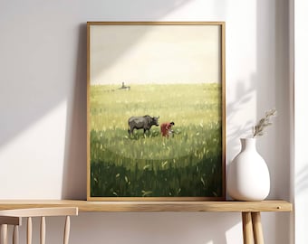South Asian Village Art Print: Indian Folk Nostalgia (Digital Download)