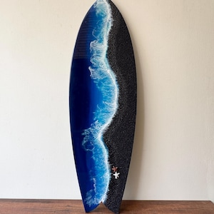 Beach Art Resin Surfboard Wall Decor, Beach Wall Art, Ocean Decor, Surfboard Wall Art, Coastal Wall Art,Seascape