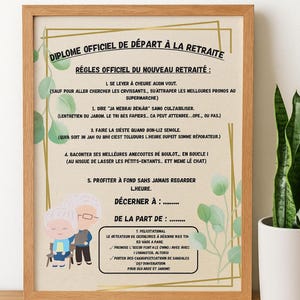 Humorous Retirement Diploma – Downloadable Poster 24x32 cm – Original Retiree Gift