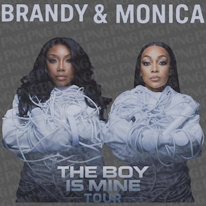 Diseño de camiseta de la gira The Boy Is Mine 2025 / Monica, Brandy, artista de R&B, descarga instantánea, lista para imprimir a 300 dpi