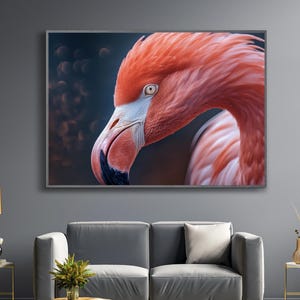 Poster con fenicottero rosa, foto di animali, arte murale, uccello esotico, elegante decorazione tropicale, stampa di fenicotteri pastello, camera da letto e soggiorno