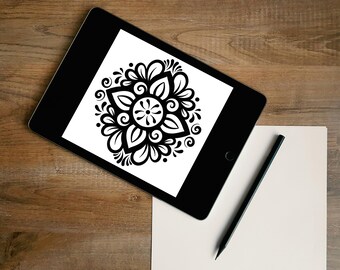 Mandala Tattoo Designs – Ornamental Line Art (8 Designs, Digital Download)