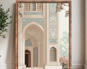 Persian Archway Art Print — Islamic Architecture Wall Art | Ornate Mosque Decor Poster