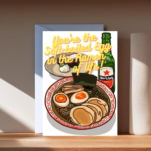 Ramen-wenskaart | Ramen-liefhebberkaart | Ramen woordspelingkaart | Foodiekaart | Foodiekaart | Food Lover-kaart | Vriendschapskaart | Digitale afdruk