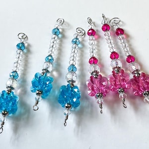 Pink and Turquoise Christmas Icicle Ornaments Old Fashioned Holiday Decor