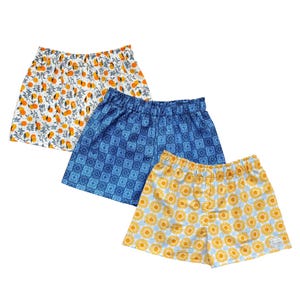 100% Cotton Relaxed Fit Flowy Boxer Short Pajamas Handmade Summer Bed Shorts Made in America
