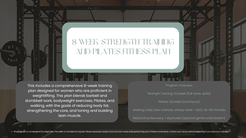 I've Created an 8 Week Fitness Plan for Women That Combines Strength ...