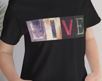 Live Love Ambigram Tee: Unisex Graphic Word Illusion T-Shirt
