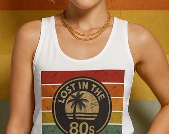 Retro 80s Unisex Jersey Tank Top: Vintage Summer Beachwear