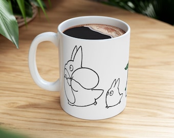Totoro Ceramic Mug - Susuwatari Mug - Soot Sprites