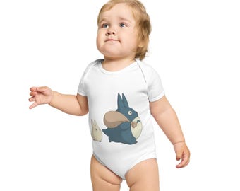 Totoro Baby Bodysuit, Cartoon Onesie, 100% Cotton