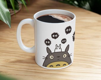 Totoro Soot Sprite Ceramic Mug: Fun Kitchen Decor (11oz 15oz)