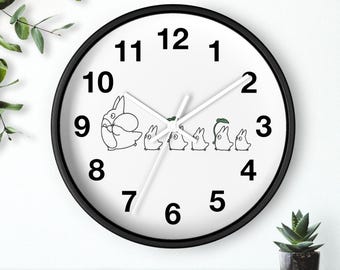 Chibi Totoro Wall Clock, Whimsical Nursery Decor
