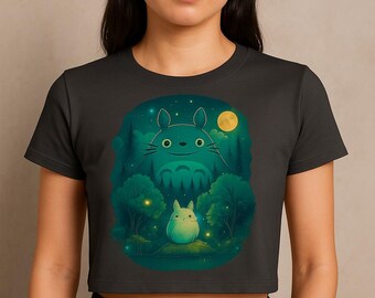 Totoro Crop Top: Bohemian Festival Shirt, Eco-Friendly Apparel