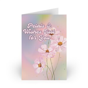 Cartes de voeux florales fantaisistes, pétales et souhaits pour chaque occasion, anniversaire, remerciement, amitié, rétablissement