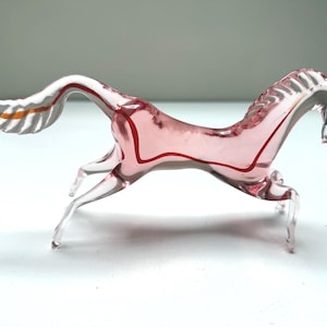 Vintage Murano Hand-blown Pink Glass Horse | Italy