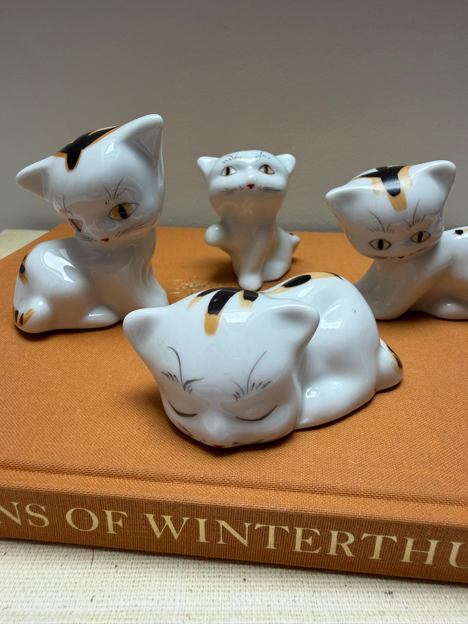 【美品希少】bone china Japan 陶器　置物　ミニチュア　猫 Japan Bone China Cat - Etsy