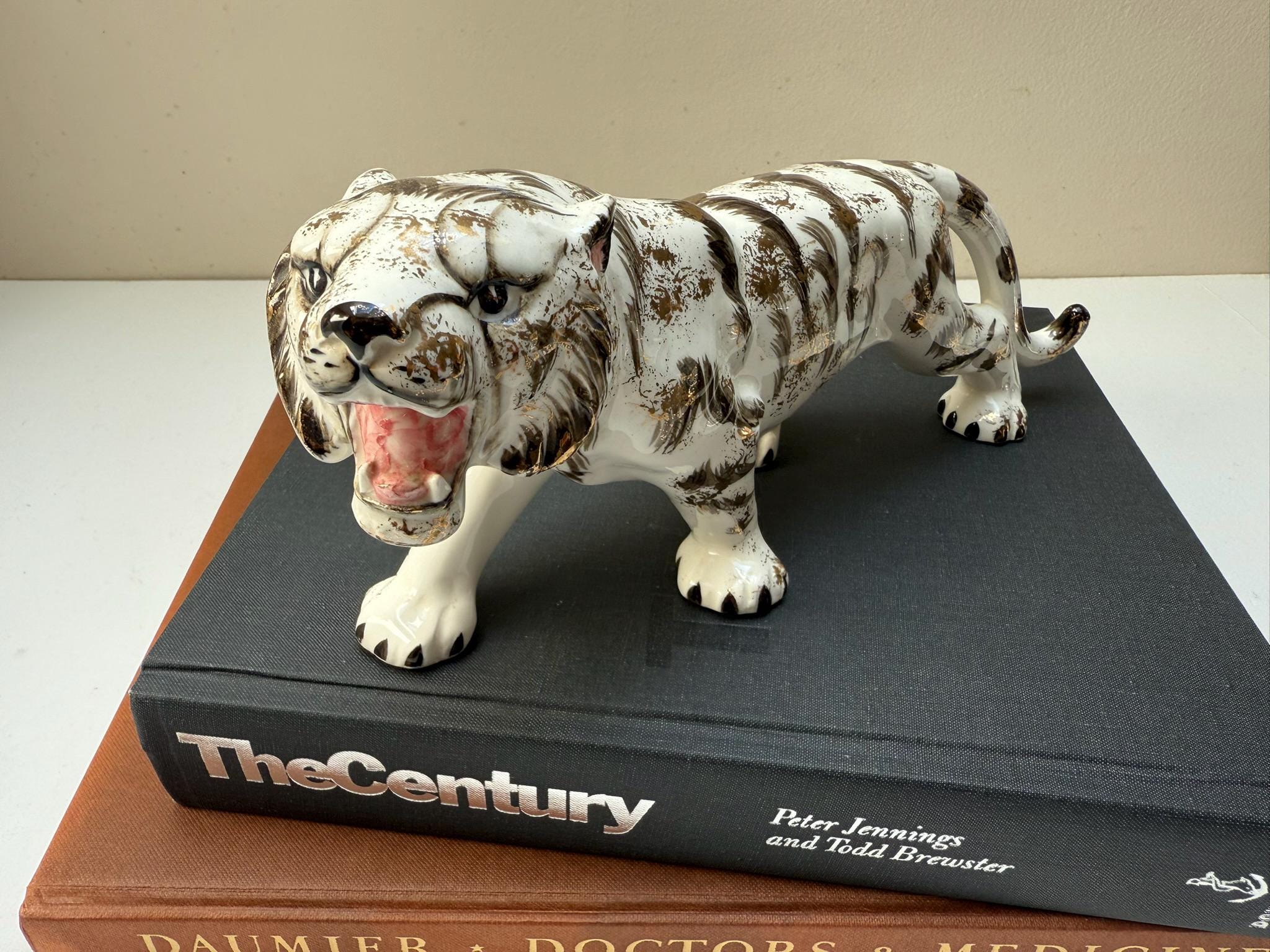 Vintage Ceramic Tiger Figurine - Etsy