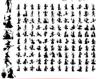 Witch Svg Bundle, Witch png bundle, Halloween Svg, Halloween Witch Svg, Witch Clipart, Witch Silhouette, Flying Witch Svg, Salem, Cut Files