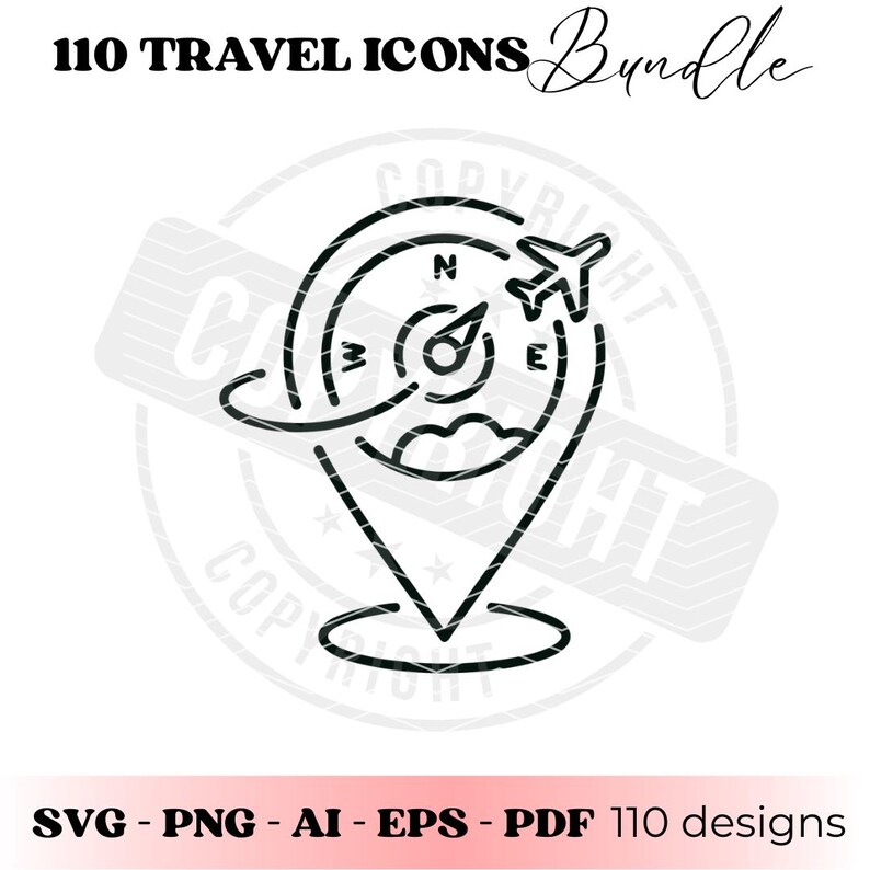 Travel Icons SVG Bundle | 110 Travel Icon Line Art SVG | Travel SVG ...