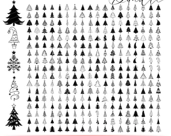 Christmas Tree Svg Bundle, Christmas Svg, Christmas Tree Clipart, Christmas Ornaments Svg, 306 Designs, AI, Vector Clipart tree