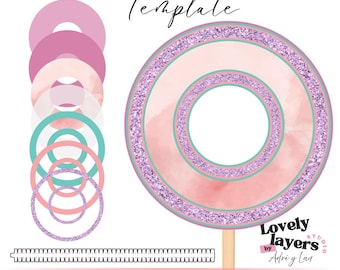 Circle Shaker Svg, Shaker Topper Svg, holow circle cake topper, Shaker Layer Strips, Birthday Cake Topper, Layered Svg, 3D Shaker