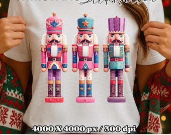 Girly Weihnachtsnussknacker PNG - Rosa Urlaub Nussknacker Clipart, Pastell Festliche Soldaten Illustration, Kokette Weihnachtskunst