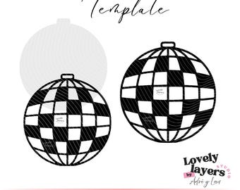Disco Ball SVG Template | Mirror Ball Clipart | Digital Cutting File for Cricut & Silhouette | PNG Studio File for Party Decor, disco party