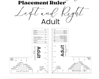 Adult Embroidery Placement Ruler Set | Left & Right Side Logo Placement Guide | T-Shirt Alignment Tool SVG, Logo Placement Template