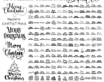 Merry Christmas SVG Bundle, Merry Christmas Svg, Christmas Shirt Svg, Merry Christmas Clipart, Holiday Lettering, Hand Lettered Christmas