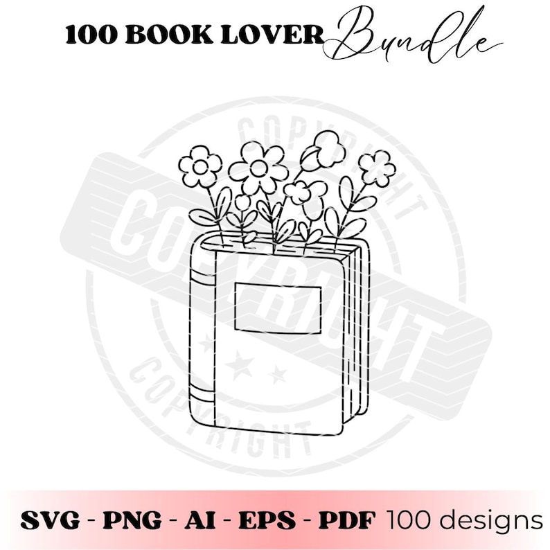 Bookworm SVG Bundle | 100 Book Lover Line Art Designs | Reading Clipart ...