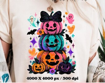 Preppy Halloween Pumpkin PNG – Pastel Spooky Season Sublimation, Cute Pink Pumpkin Clipart, Boho Girly Halloween Digital Download