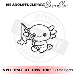 Axolotl SVG, lot de 169 motifs | Axolotl kawaii Clipart SVG | Fichiers Axolotl mignons image 8