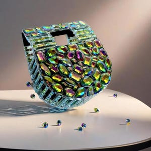 Crystal Beaded Evening Bag: Handmade Italian Designer Purse
