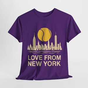 Tennis Tournament Funny Unisex Tee, Sports Fan Shirt, Love from New York, Gift, Tennis Player Apparel, Tennis Match Outfit