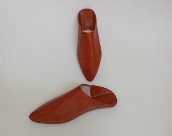Zapatillas marroquíes, totalmente cosidas a mano / zapatillas de mujer / zapatillas de hombre / hechas a mano - curtido natural