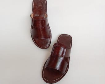 Moroccan leather sandal, brown men's sandal, handmade summer sandal