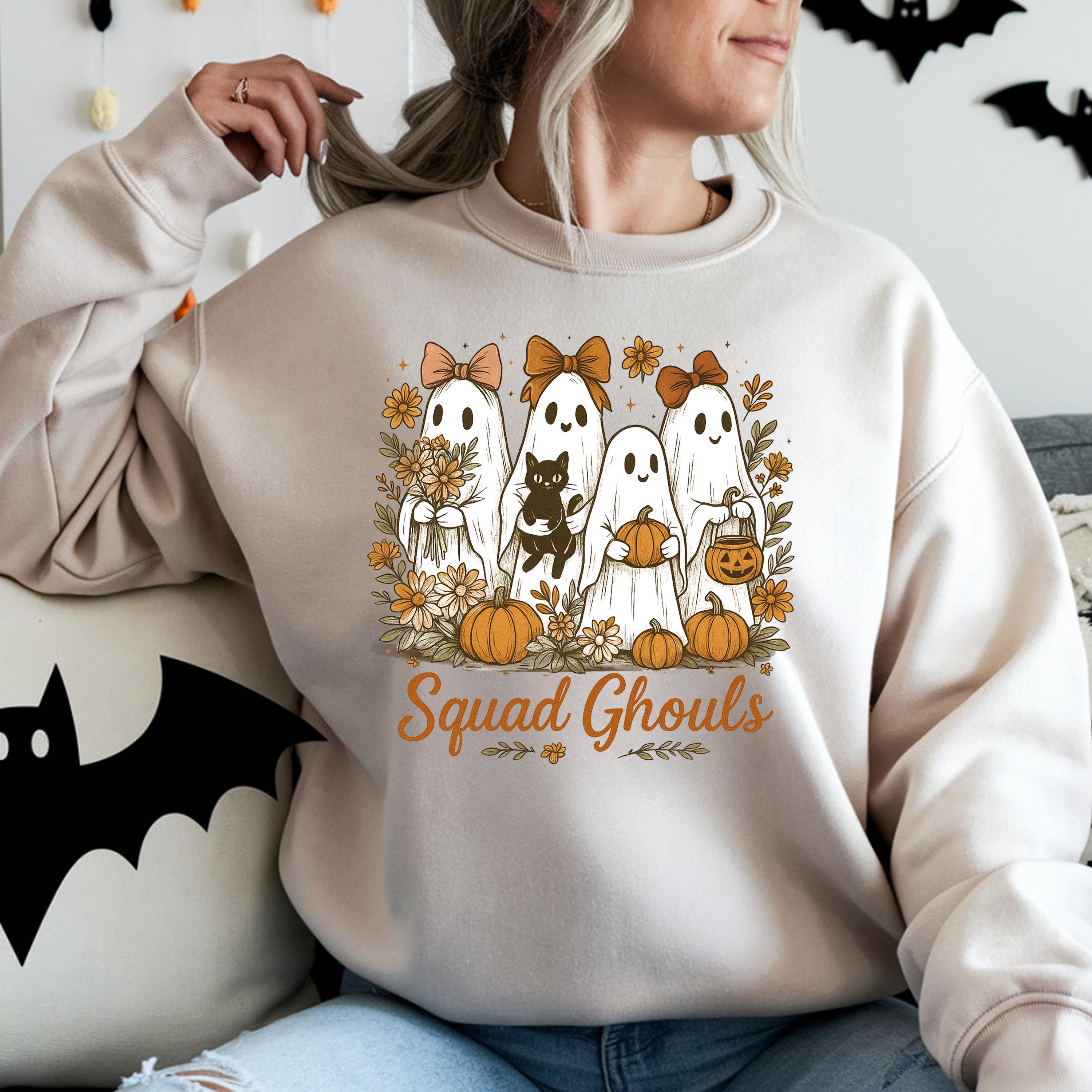 Squad Ghouls Halloween Digital PNG – Cute Ghost Squad Design – Instant ...
