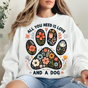 Floral Paw Print PNG | Dog Lover Design (Digital Download)